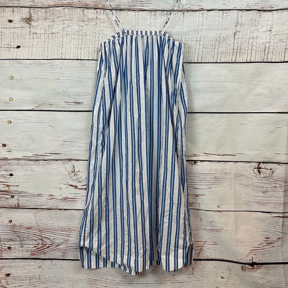 Ganni Blue and White Striped Midi Dress - Picture 13 of 14